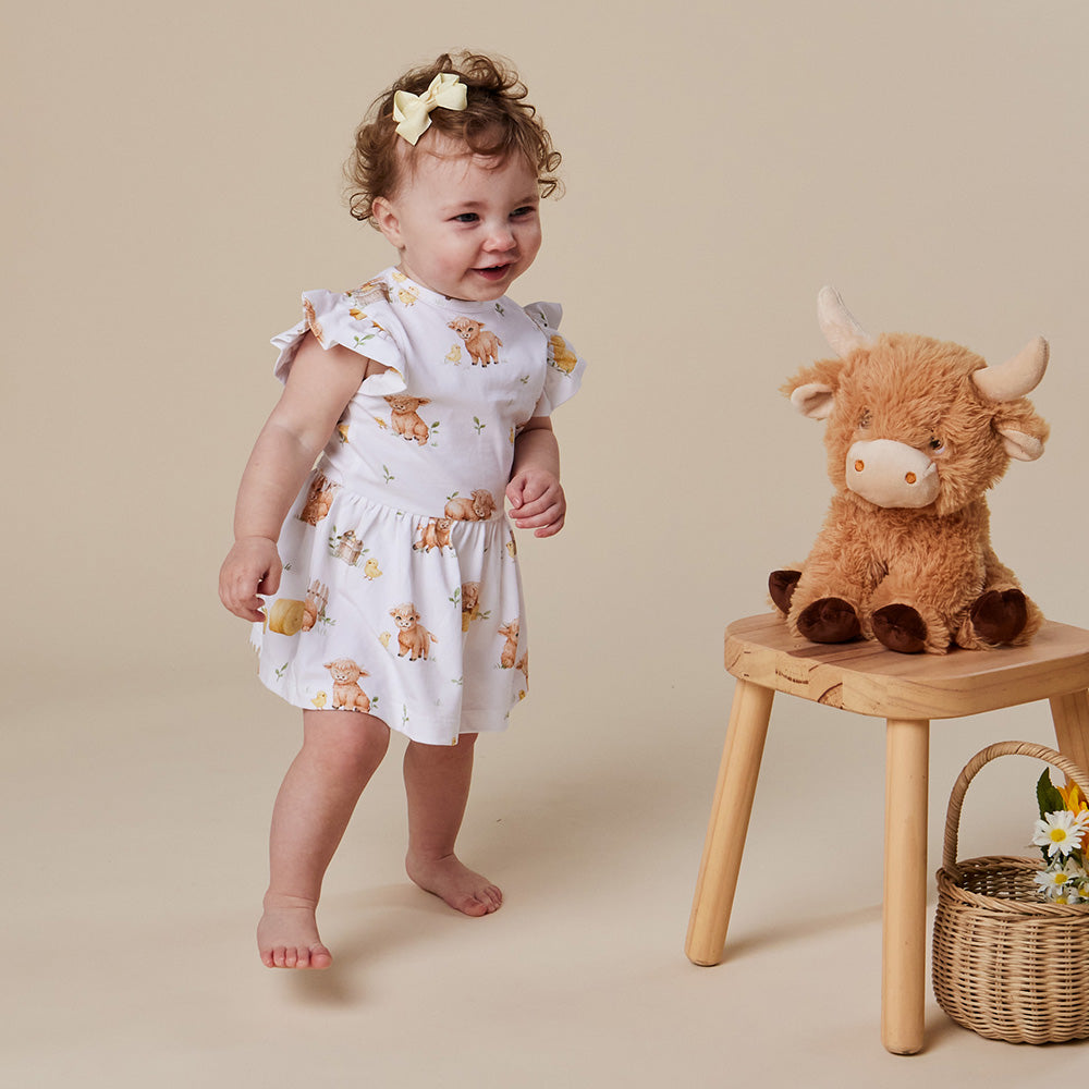 Highland Cows Short Sleeve Organic Dress - View 9