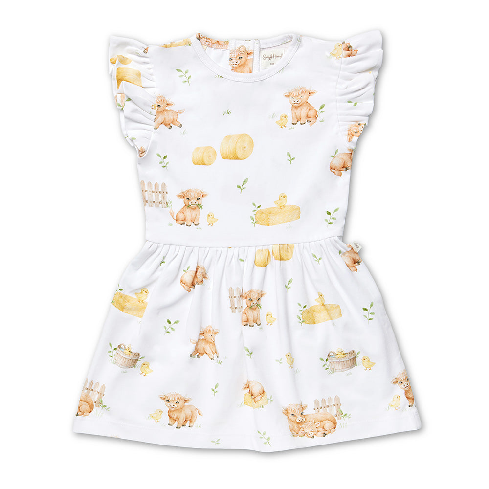 Highland Cows Short Sleeve Organic Dress - View 12