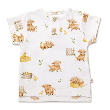 Highland Cows Organic Short Sleeve Top | Snuggle Hunny