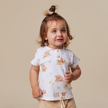 Highland Cows Organic Short Sleeve Top | Snuggle Hunny