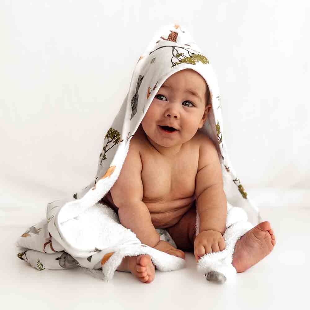 Safari Organic Hooded Baby Towel - View 6