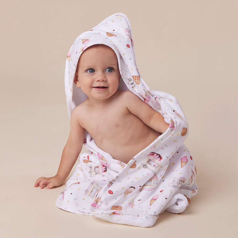 Ice Creams Organic Hooded Baby Towel - View 1