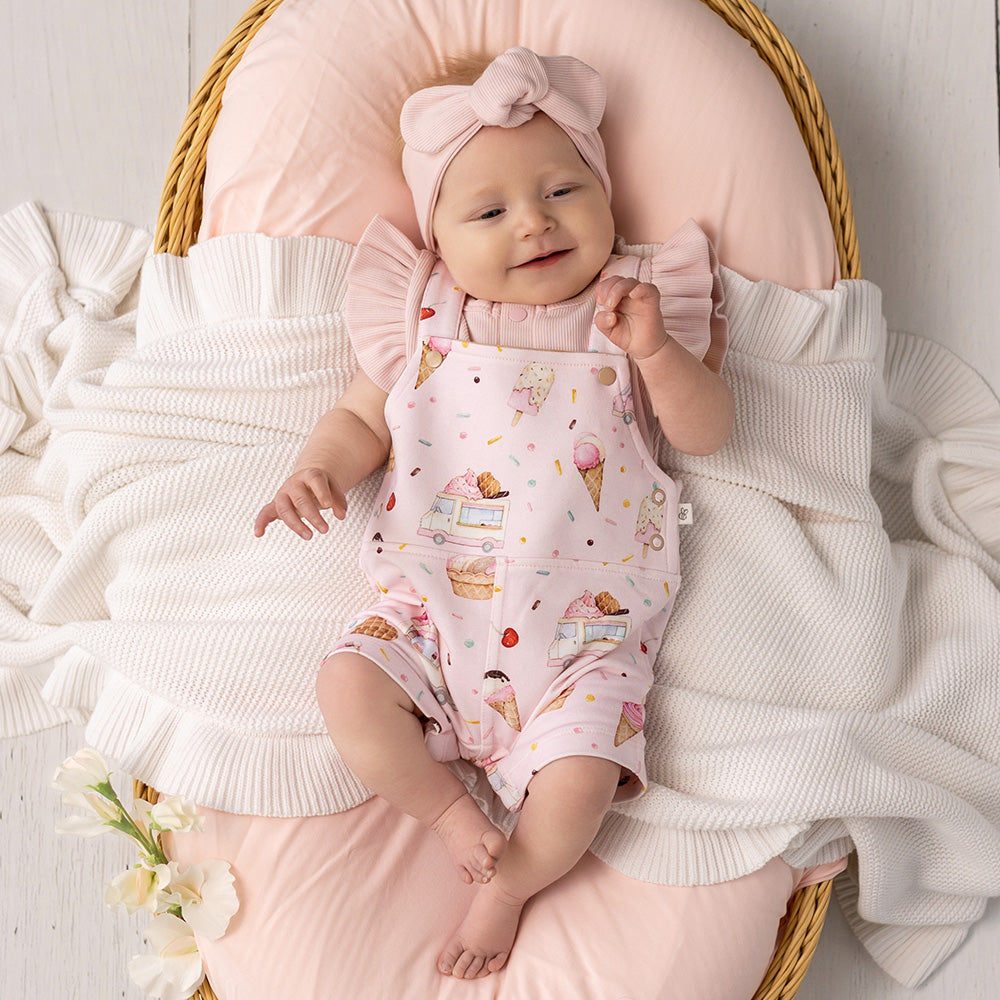 Ice Creams Organic Snuggle Overall Shorts - View 3