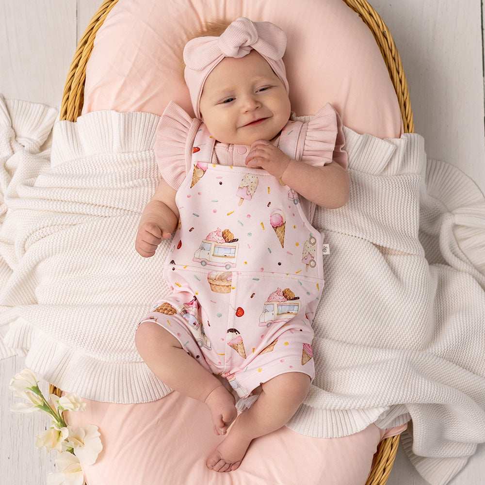 Ice Creams Organic Snuggle Overall Shorts - View 13