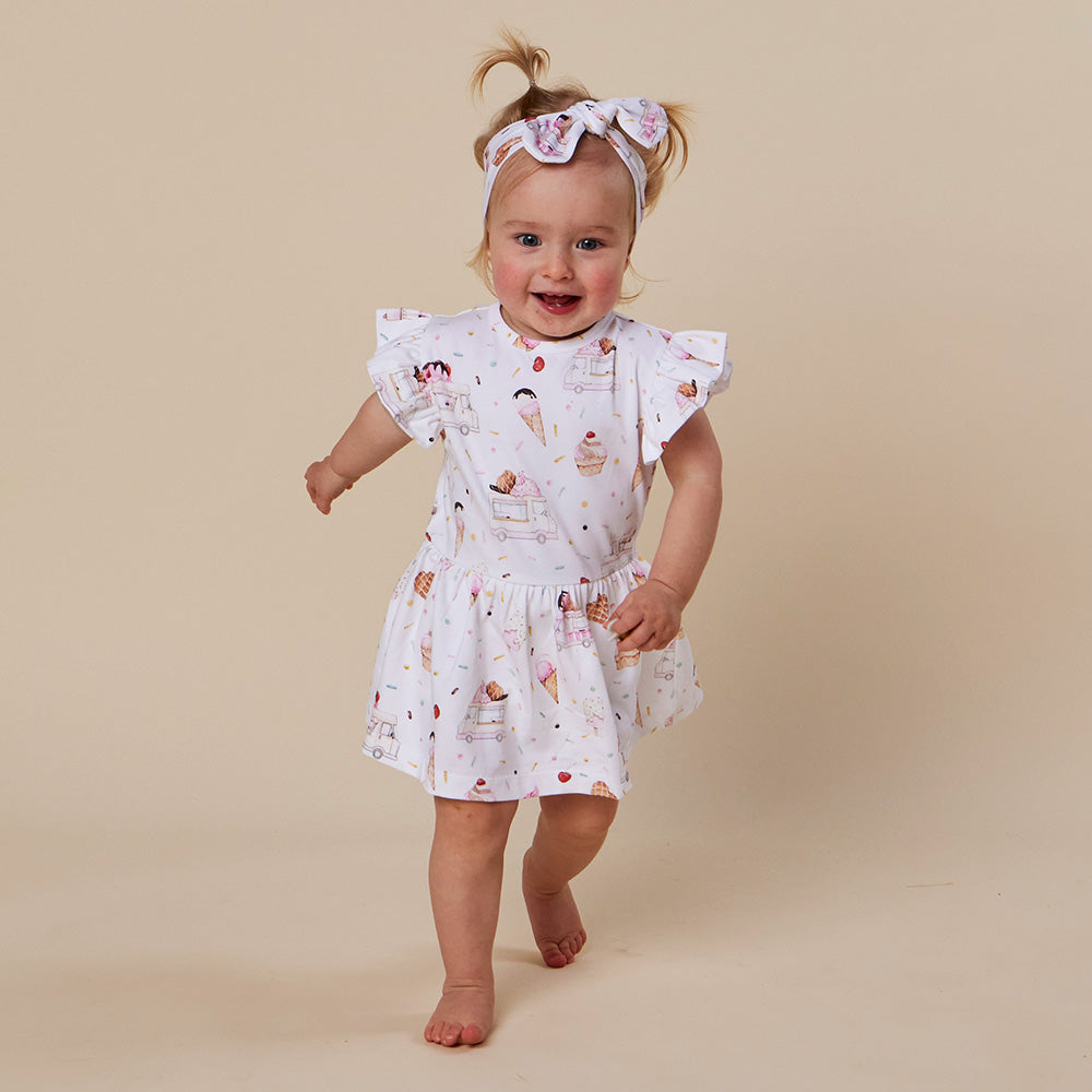 Ice Creams Short Sleeve Organic Dress - View 1