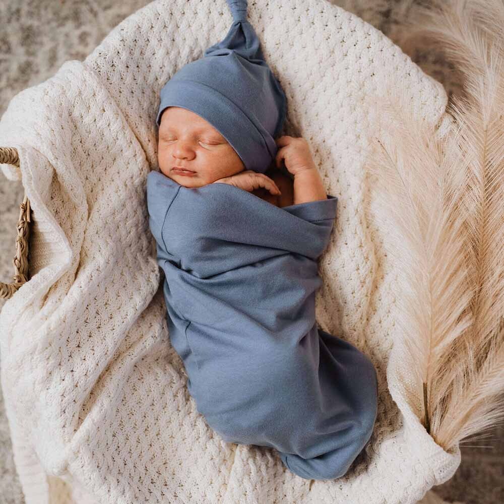 Indigo Organic Snuggle Swaddle & Beanie Set - View 1