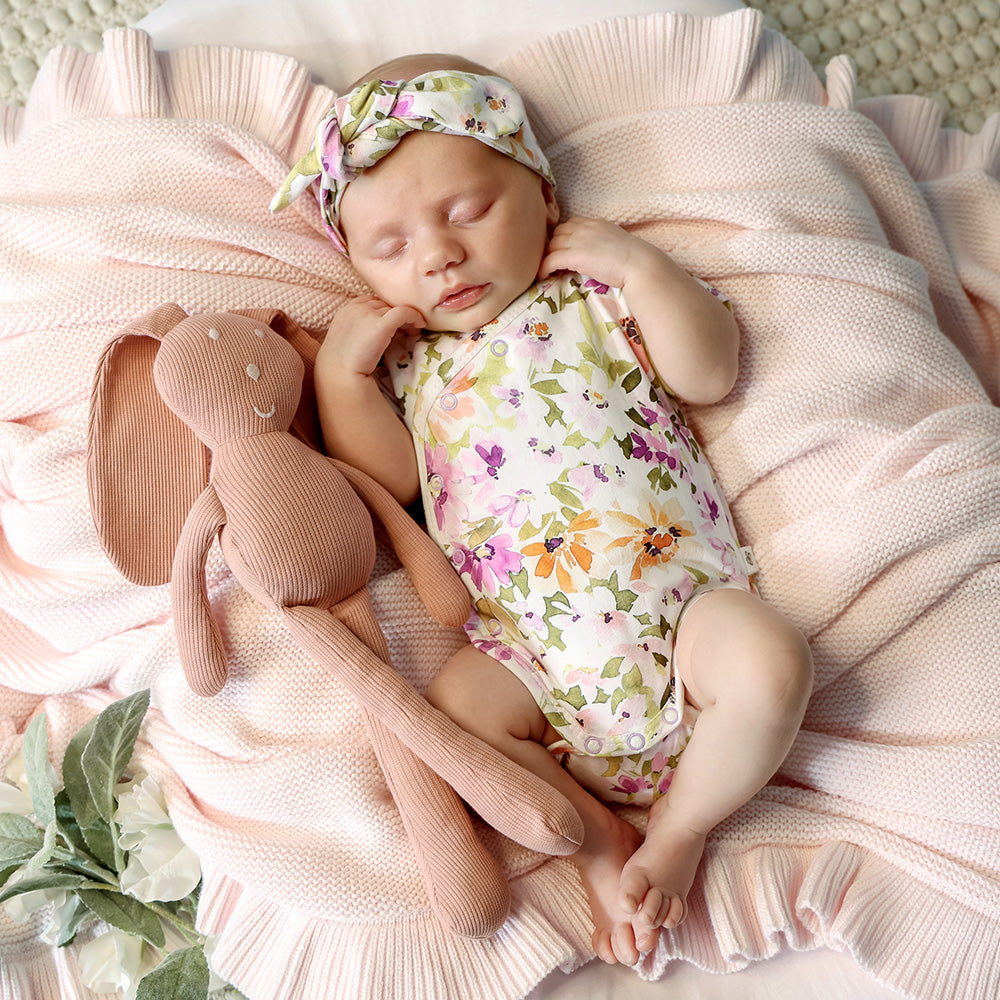 Isla Short Sleeve Organic Kimono Bodysuit - View 6