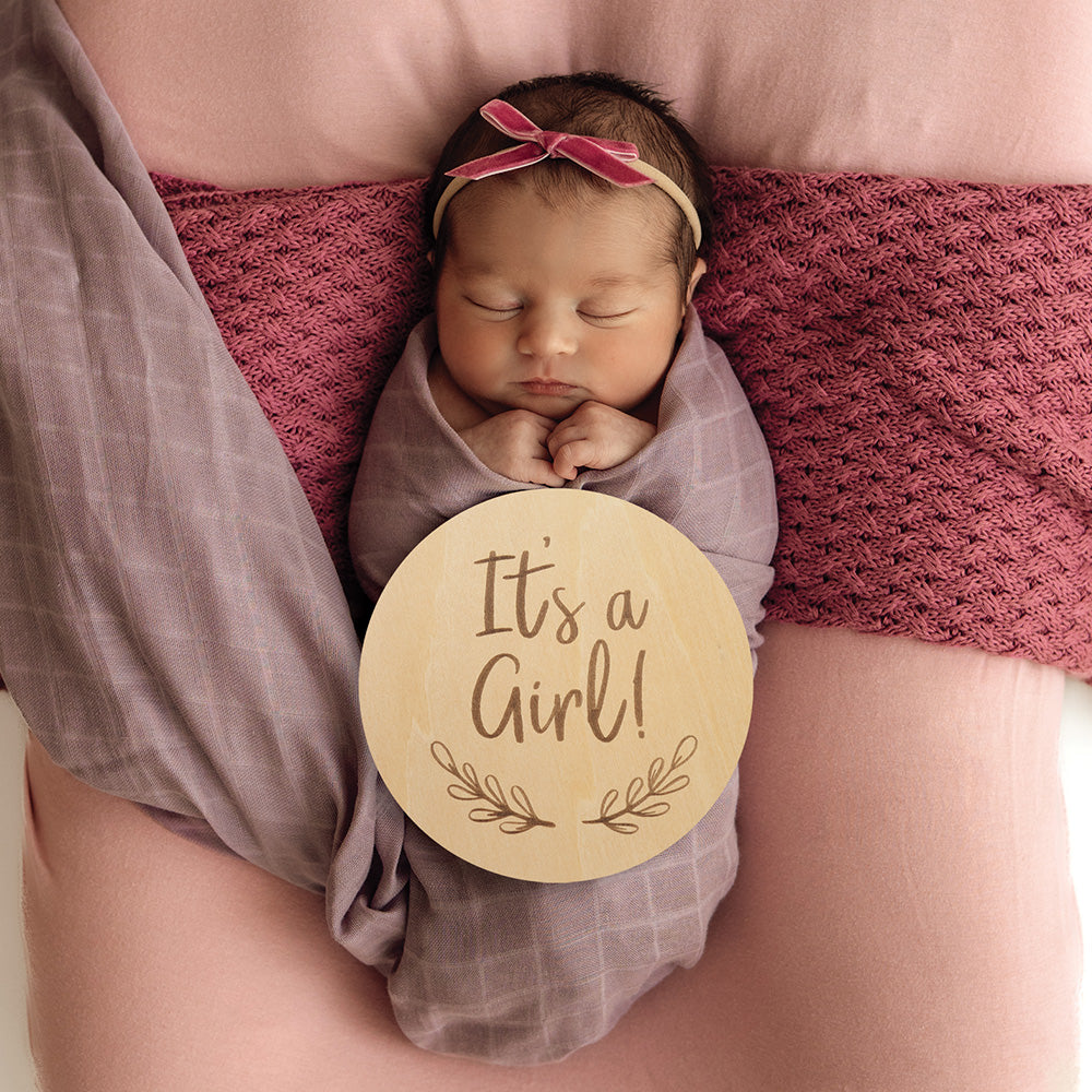 Gender Reveal Large Wooden Milestone Card - View 6