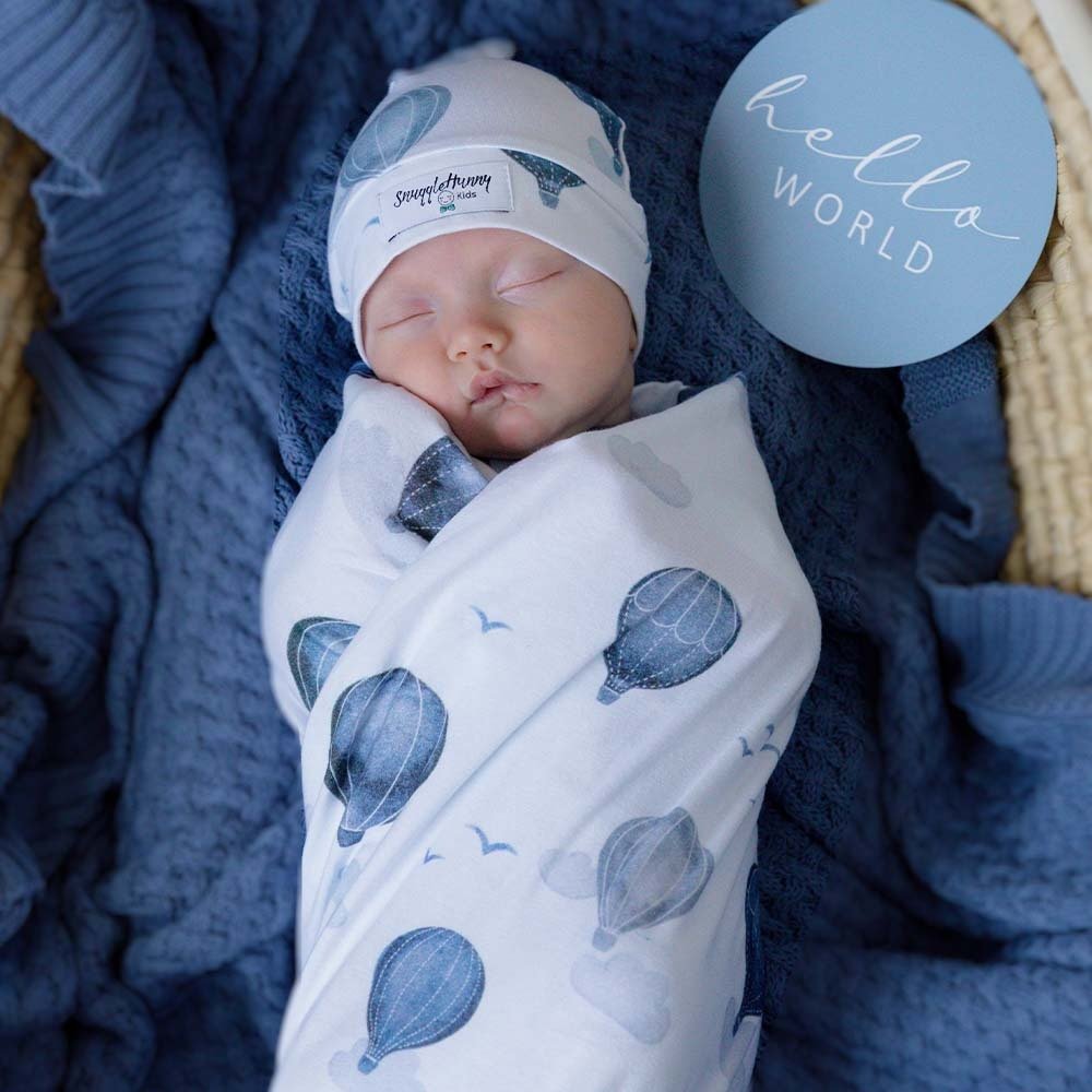 Cloud Chaser Baby Jersey Wrap & Beanie Set - View 7