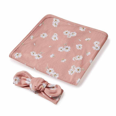 Daisy Baby Jersey Wrap & Topknot Set-Snuggle Hunny