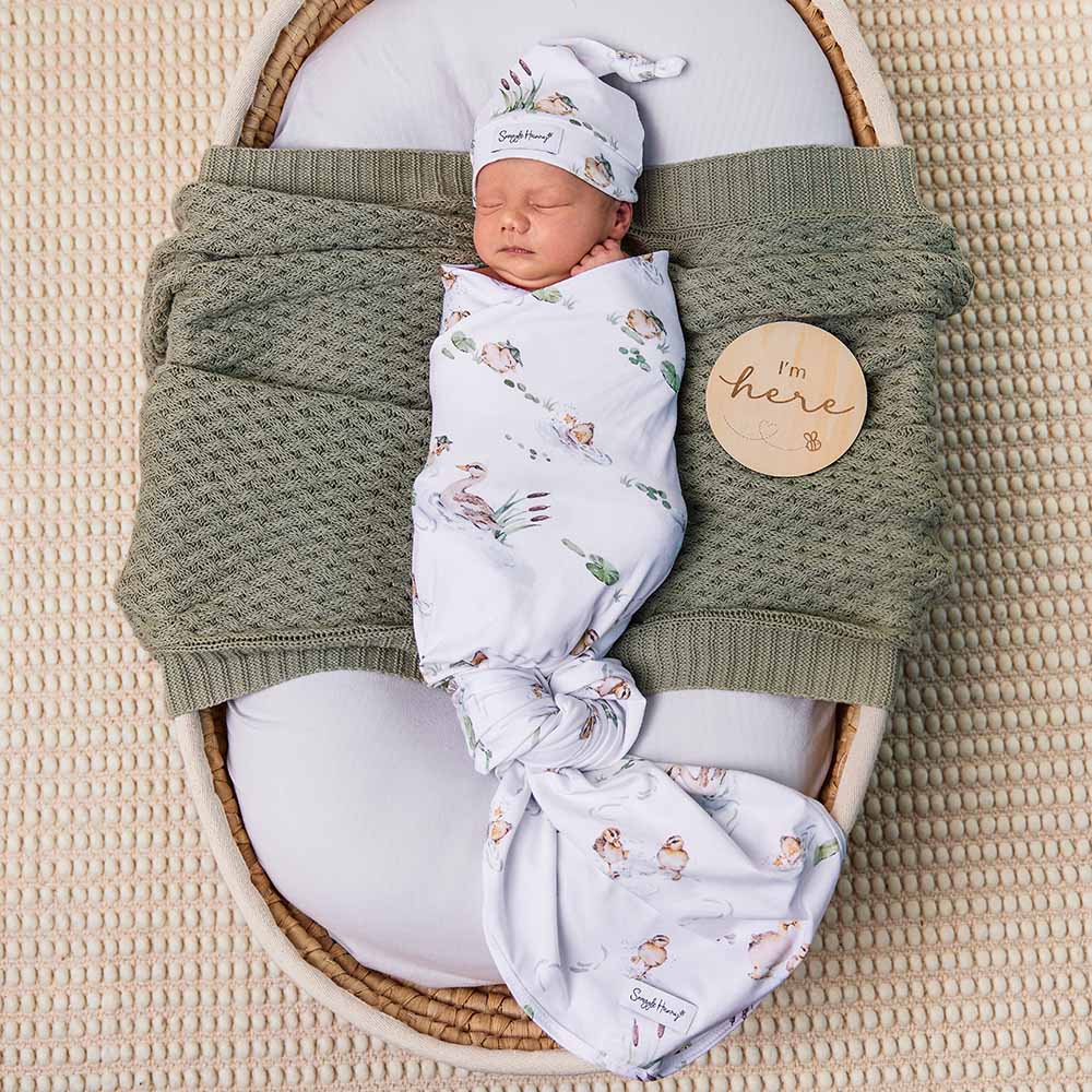 Duck Pond Organic Jersey Wrap & Beanie Set - View 12