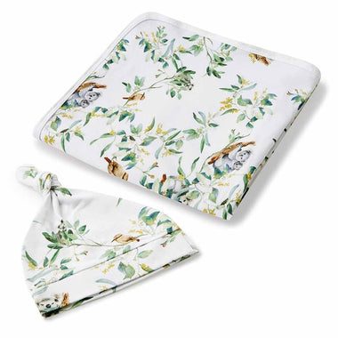 Eucalypt Baby Jersey Wrap & Beanie Set-Snuggle Hunny