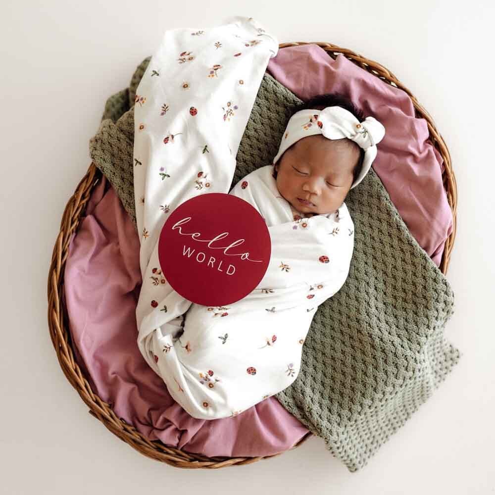 Ladybug Organic Jersey Wrap & Topknot Set-Snuggle Hunny