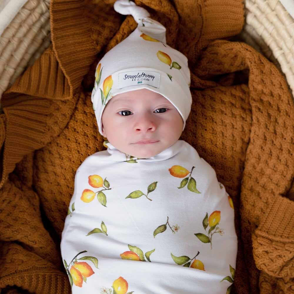 Lemon Organic Jersey Wrap & Beanie Set - View 7