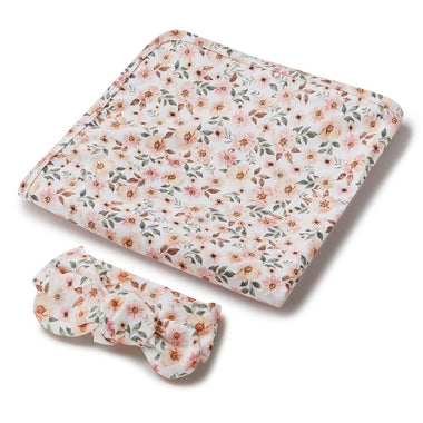 Jersey Wraps - Spring Floral Organic Jersey Wrap & Topknot Set