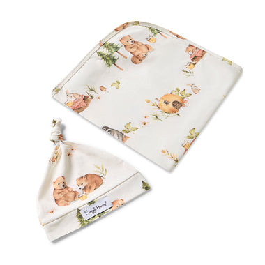 Bears Organic Jersey Wrap & Beanie Set | Snuggle Hunny