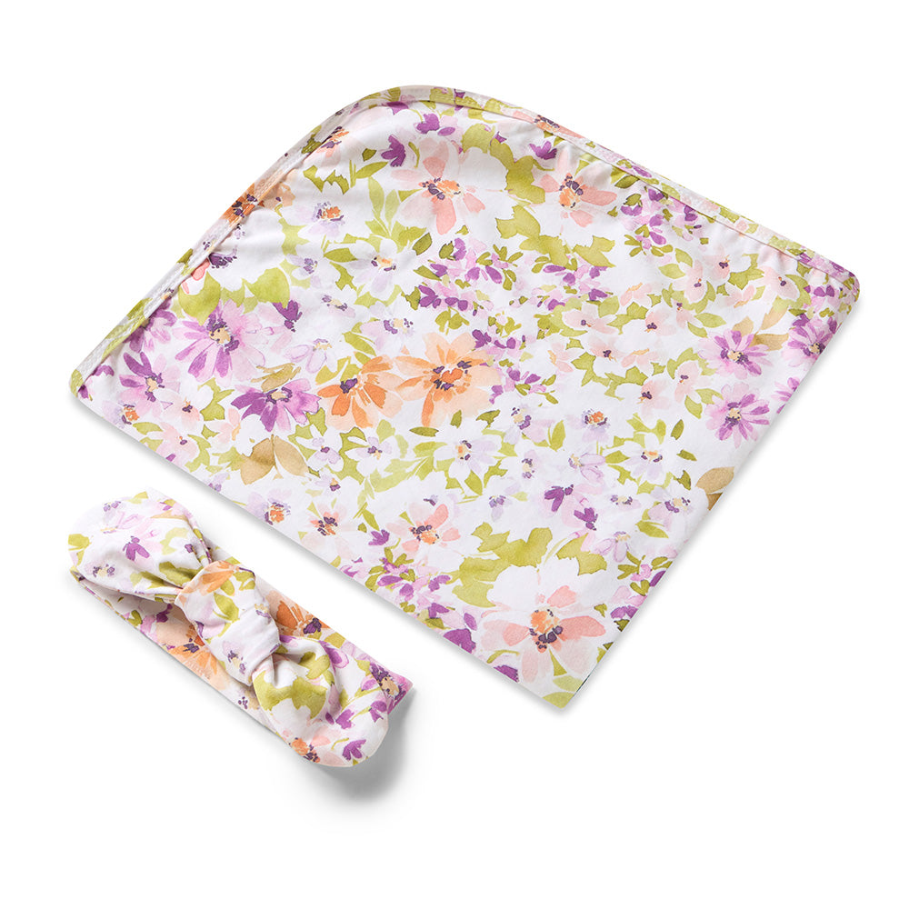 Isla Organic Jersey Wrap & Topknot Set - View 2