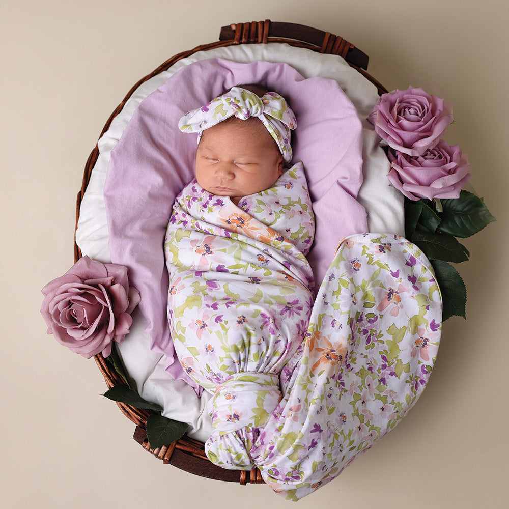 Isla Organic Jersey Wrap & Topknot Set - View 4