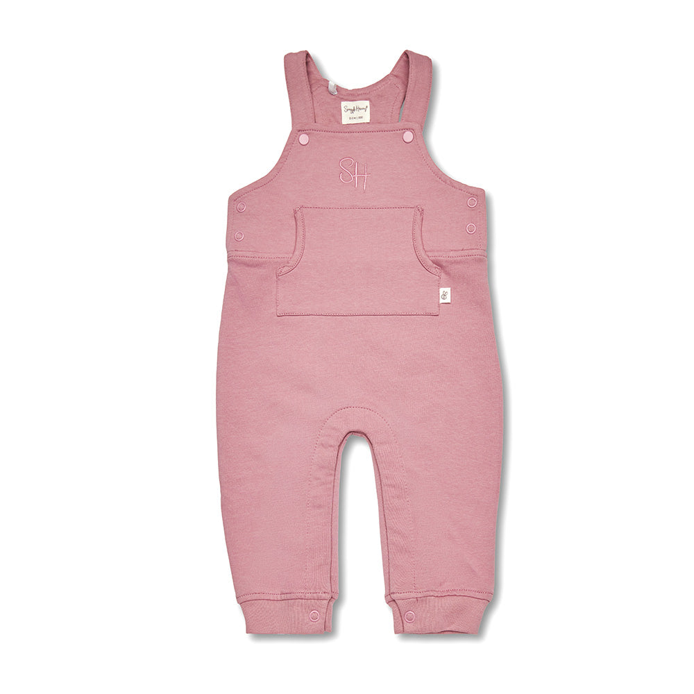 Jewel Pink Organic Joey Overalls - View 2