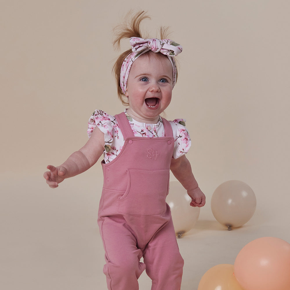 Jewel Pink Organic Joey Overalls - View 3