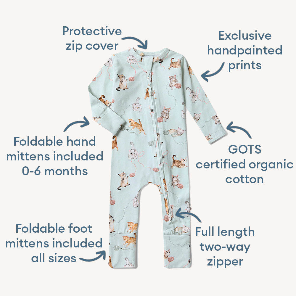 Kittens Organic Snugglesuit Convertible Romper - View 4