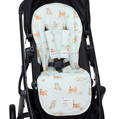 Kittens Reversible Pram Liner & Strap Cover Set | Snuggle Hunny