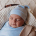 Baby Blue Organic Knotted Beanie-Snuggle Hunny
