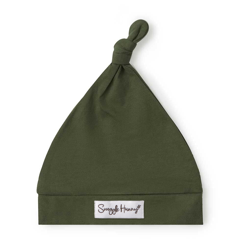 Olive Organic Knotted Beanie - View 2