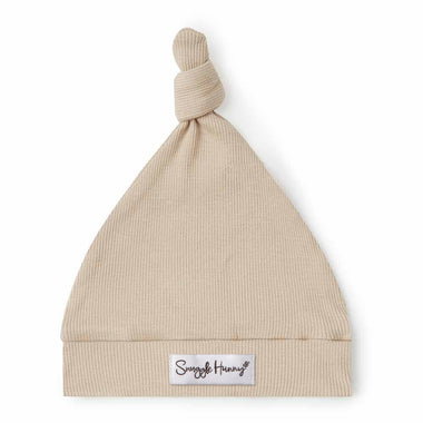 Knotted Beanie - Pebble Ribbed Organic Knotted Beanie