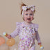 Lavender Rib Long Sleeve Organic Bodysuit with Frill | Snuggle Hunny