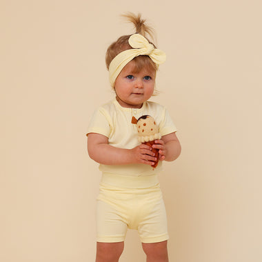 Lemon Sorbet Organic Bike Shorts | Snuggle Hunny