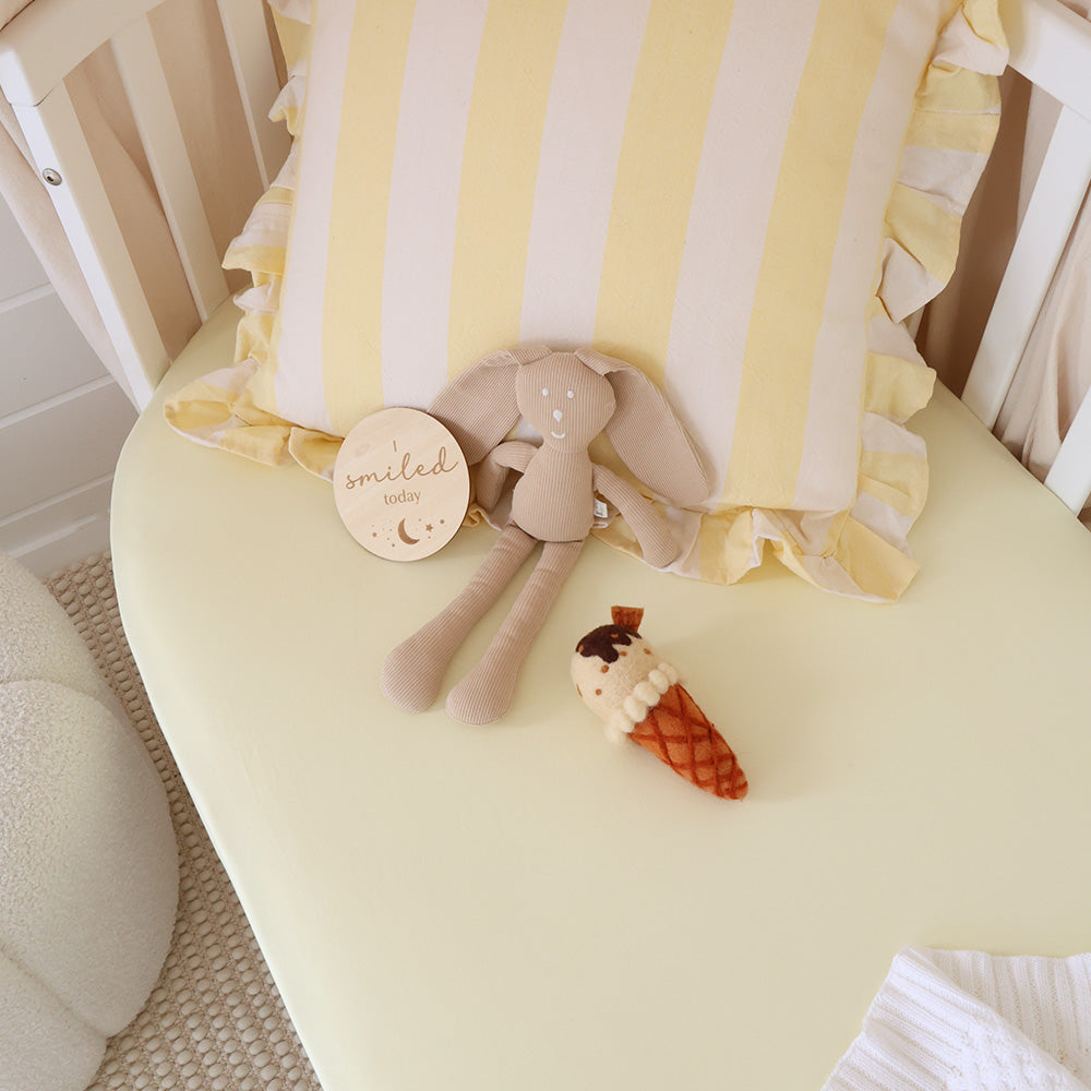 Lemon Sorbet Organic Fitted Cot Sheet - View 2