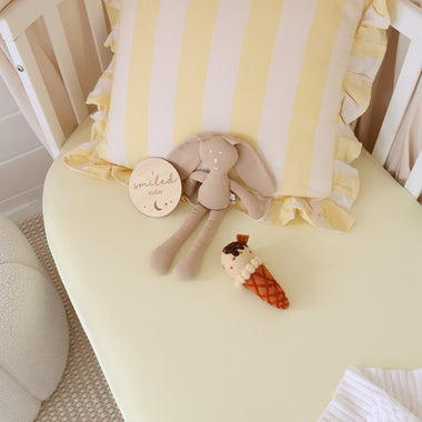 Lemon Sorbet Organic Fitted Cot Sheet | Snuggle Hunny