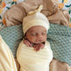 Lemon Sorbet Organic Jersey Wrap & Beanie Set - Thumbnail 4