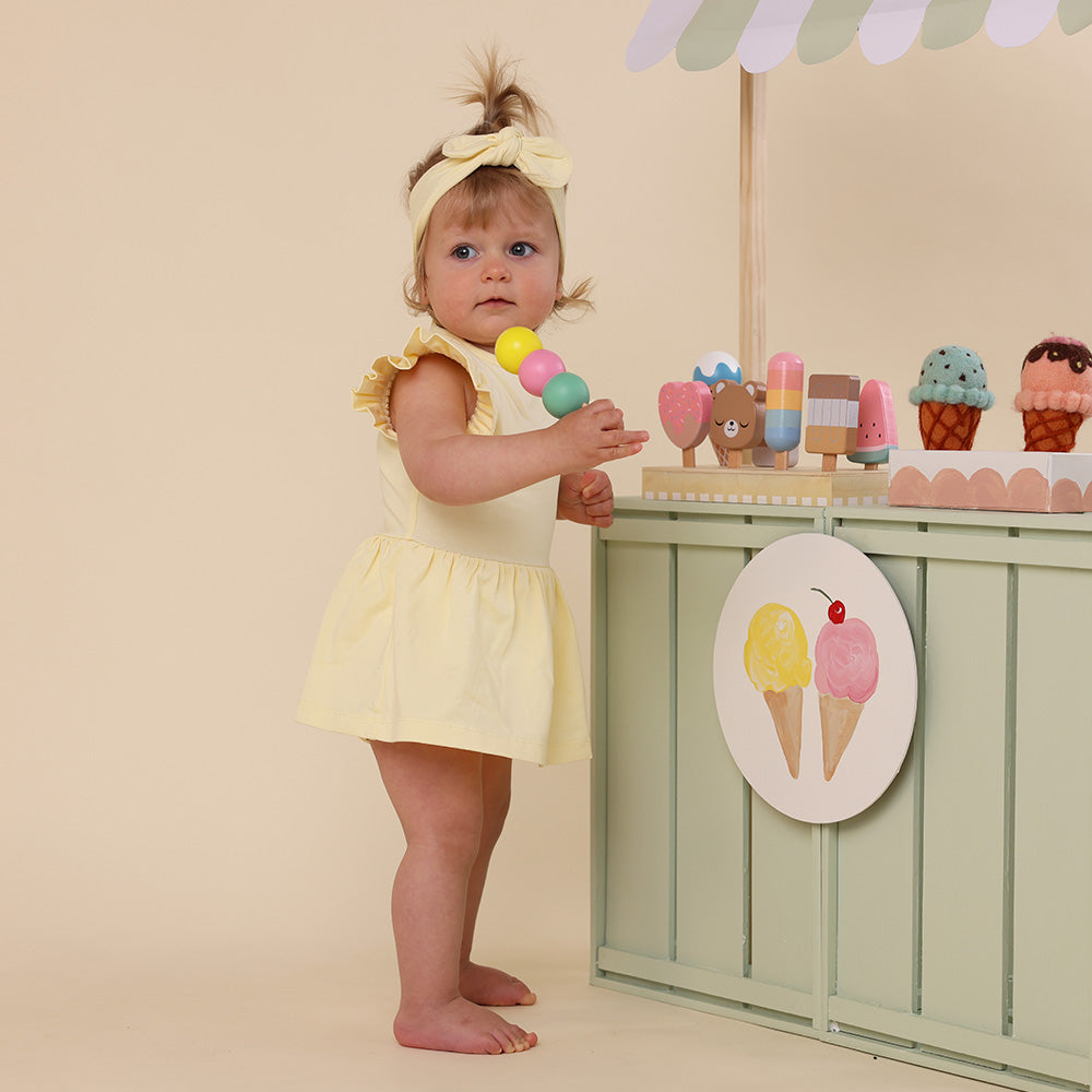 Lemon Sorbet Short Sleeve Organic Dress - View 5