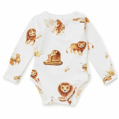 Lion Long Sleeve Organic Bodysuit-Snuggle Hunny