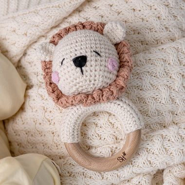 Handmade Lion Crochet Rattle | Snuggle Hunny