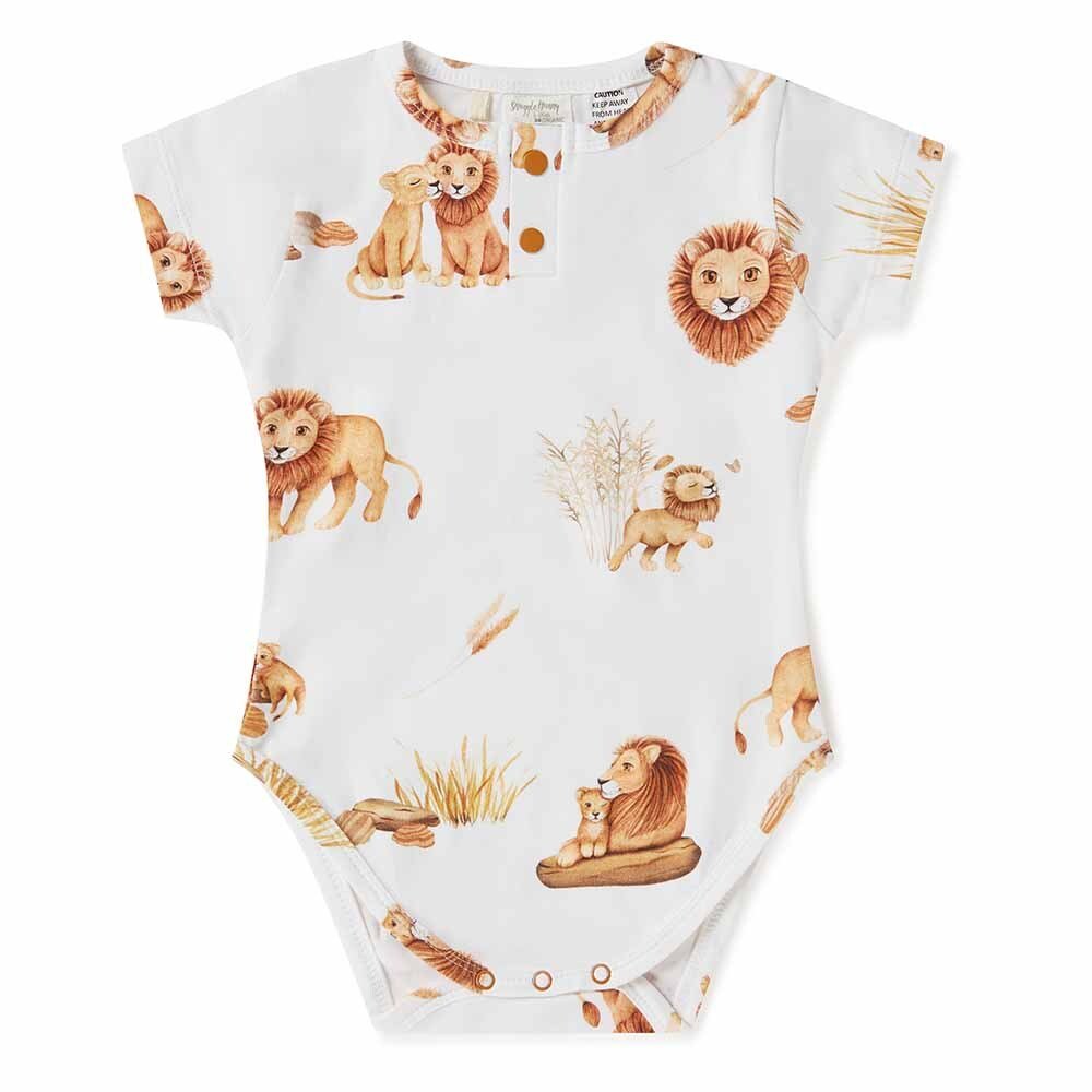 Lion Short Sleeve Organic Bodysuit - View 2