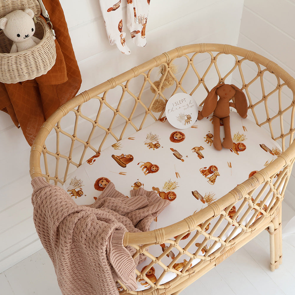 Lion Organic Bassinet Sheet / Change Pad Cover - View 1