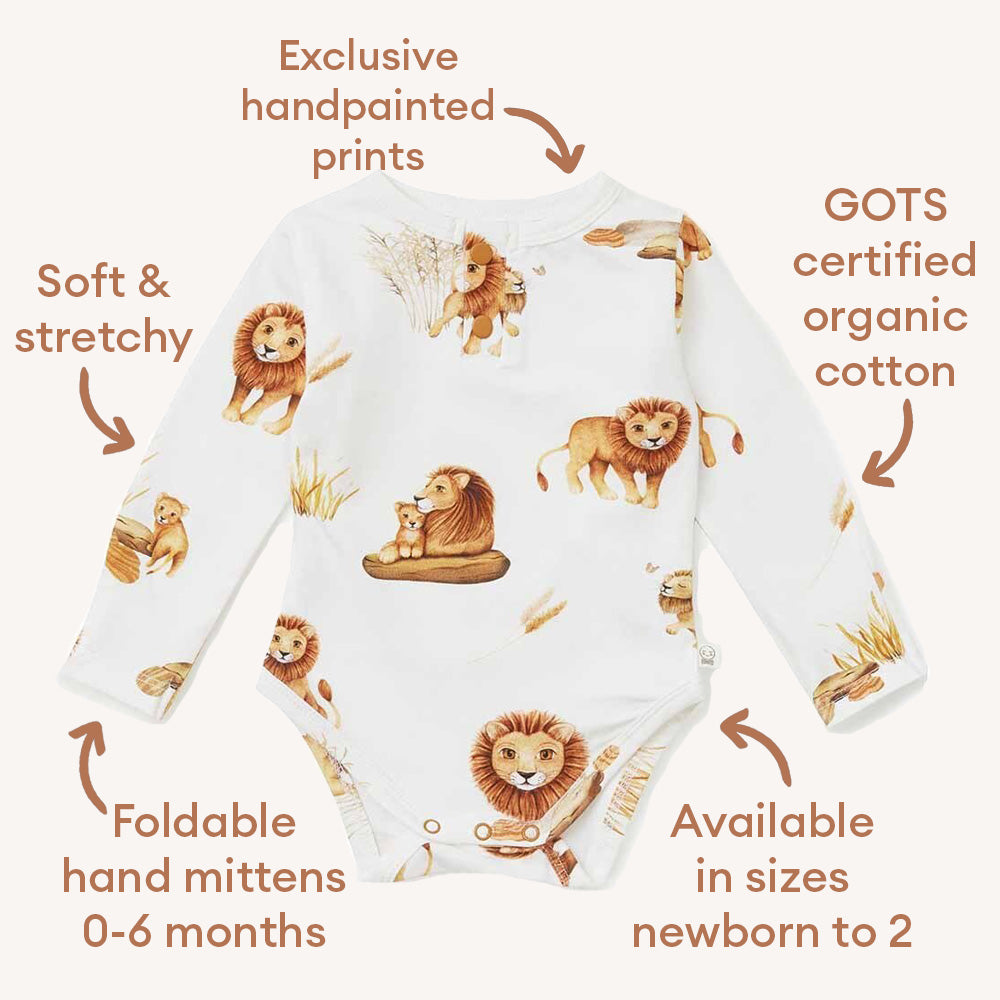 Lion Long Sleeve Organic Bodysuit - View 4