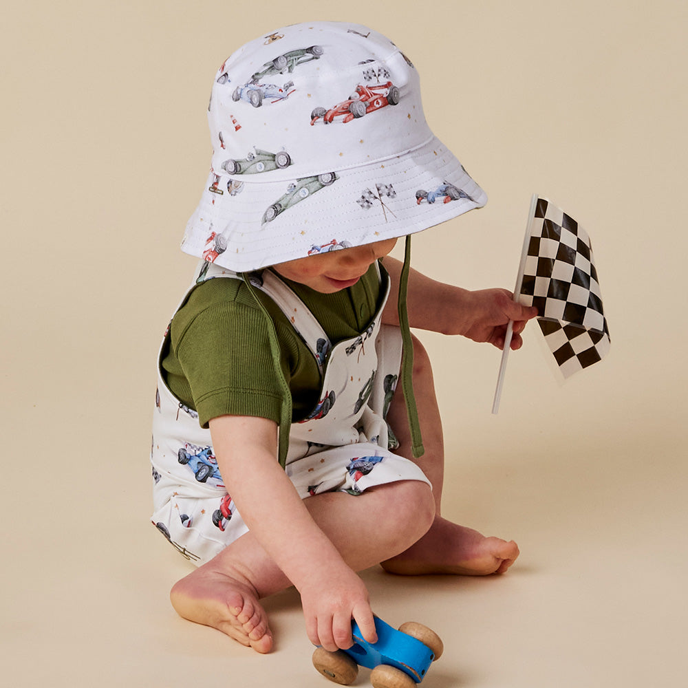 Little Racers Reversible Cotton Bucket Hat - View 1