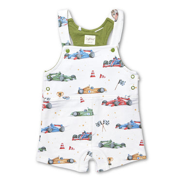Little Racers Organic Snuggle Overall Shorts | Snuggle Hunny
