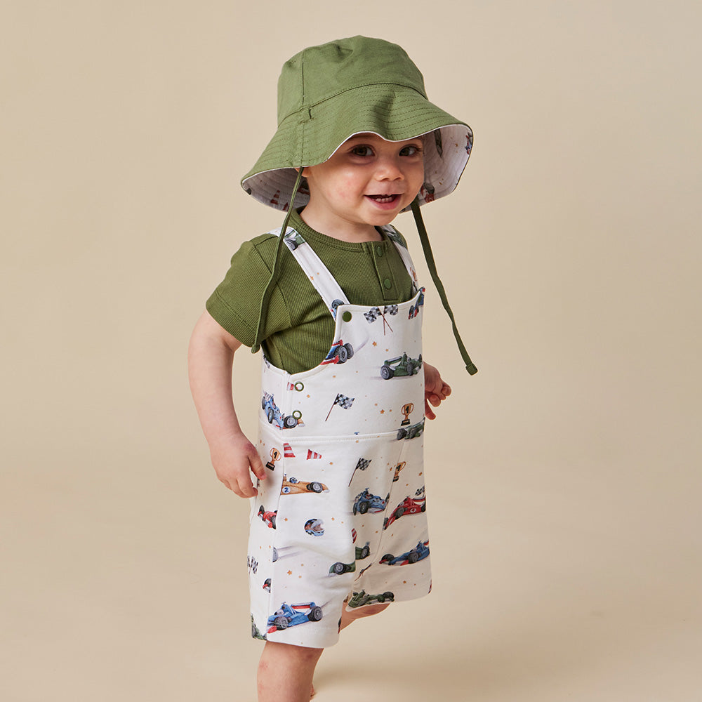 Little Racers Organic Snuggle Overall Shorts - View 7