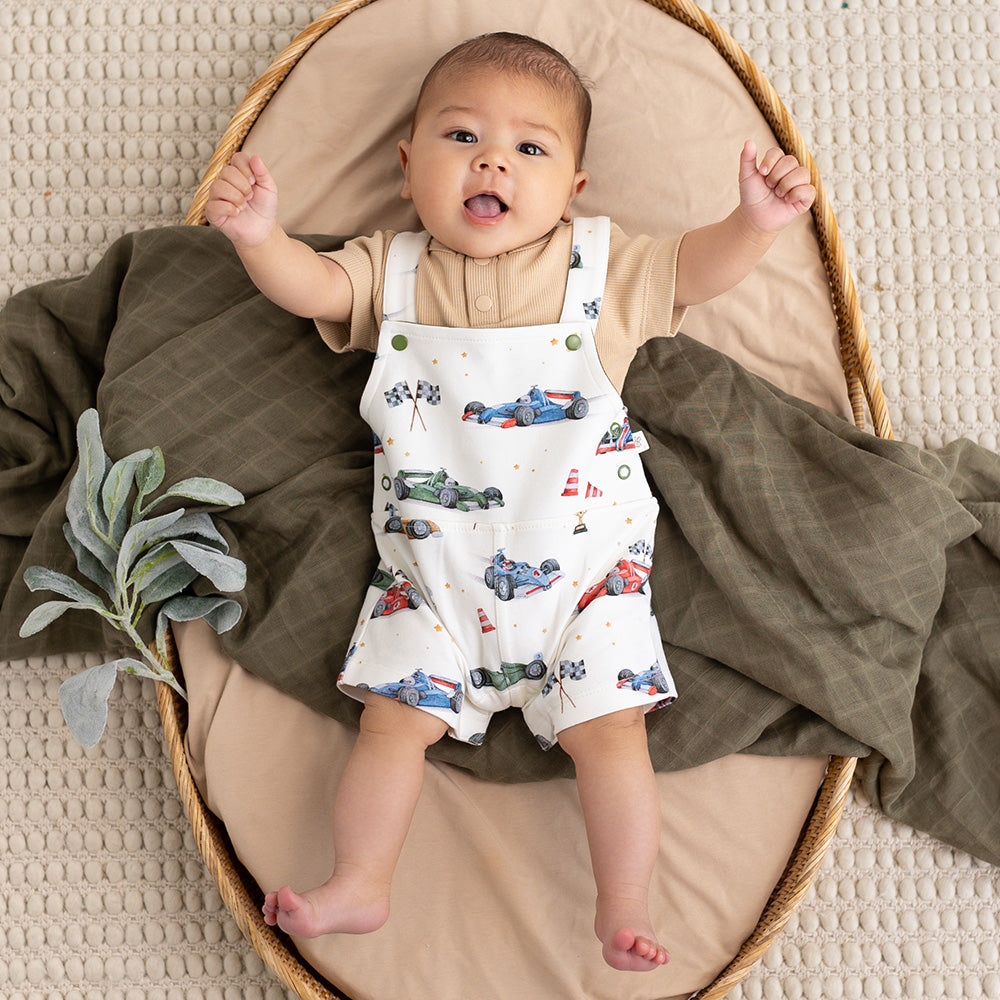 Little Racers Organic Snuggle Overall Shorts - View 11