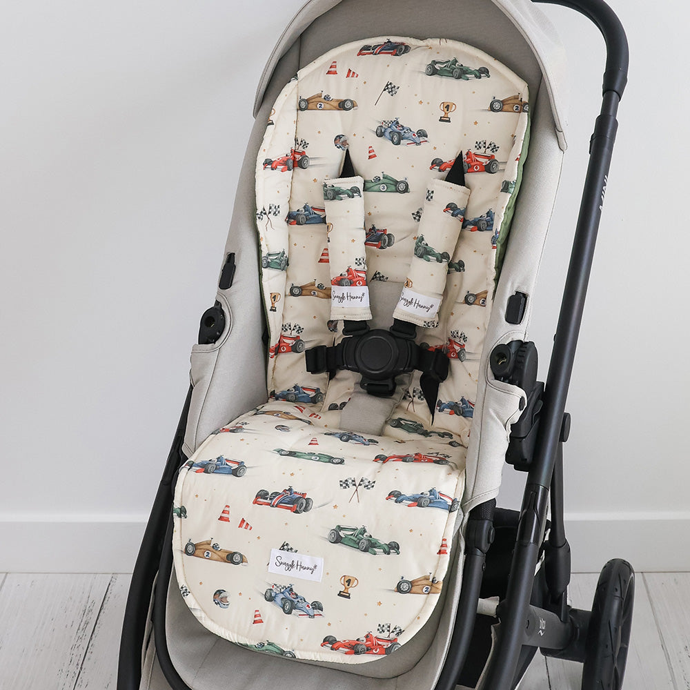 Bundle - Little Racers Pram Liner & Strap Cover Set - View 2