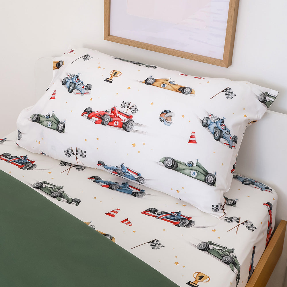 Little Racers Organic Cotton Single Pillowcase - View 4
