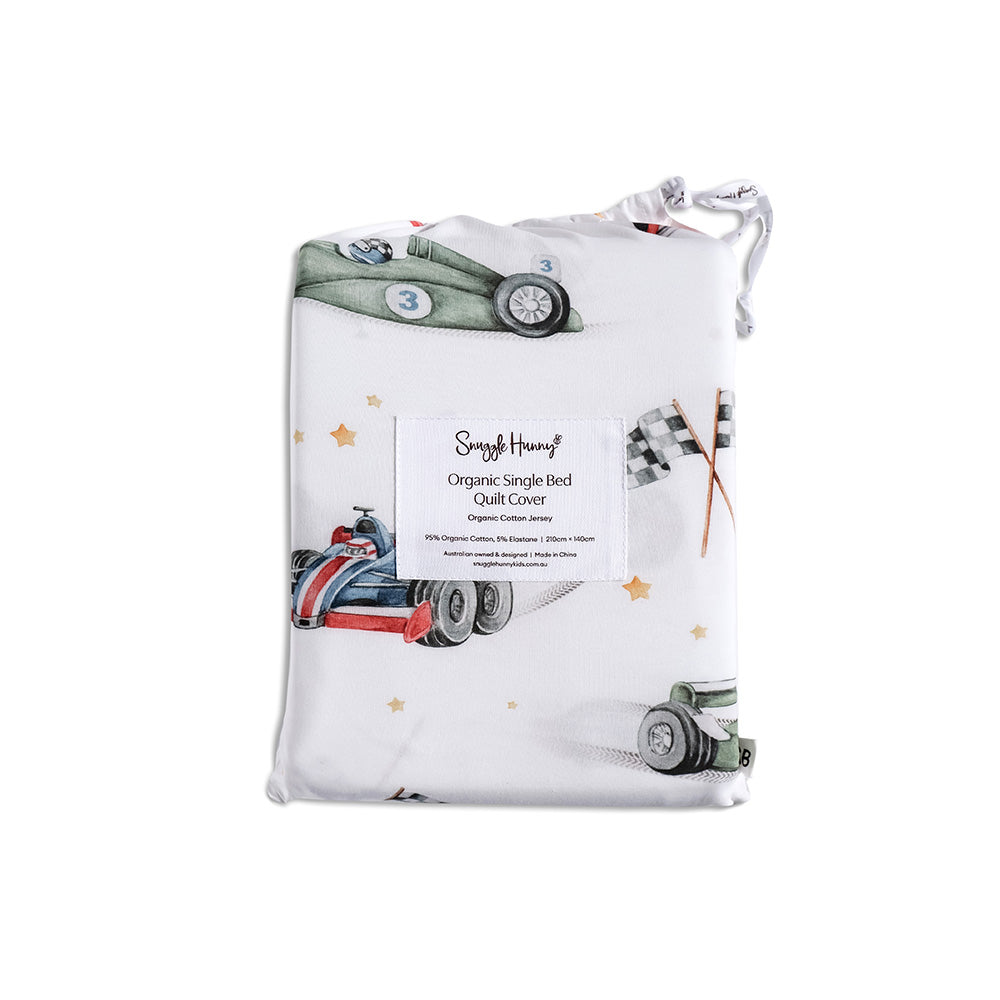 Little Racers Organic Cotton Quilt Cover - View 9