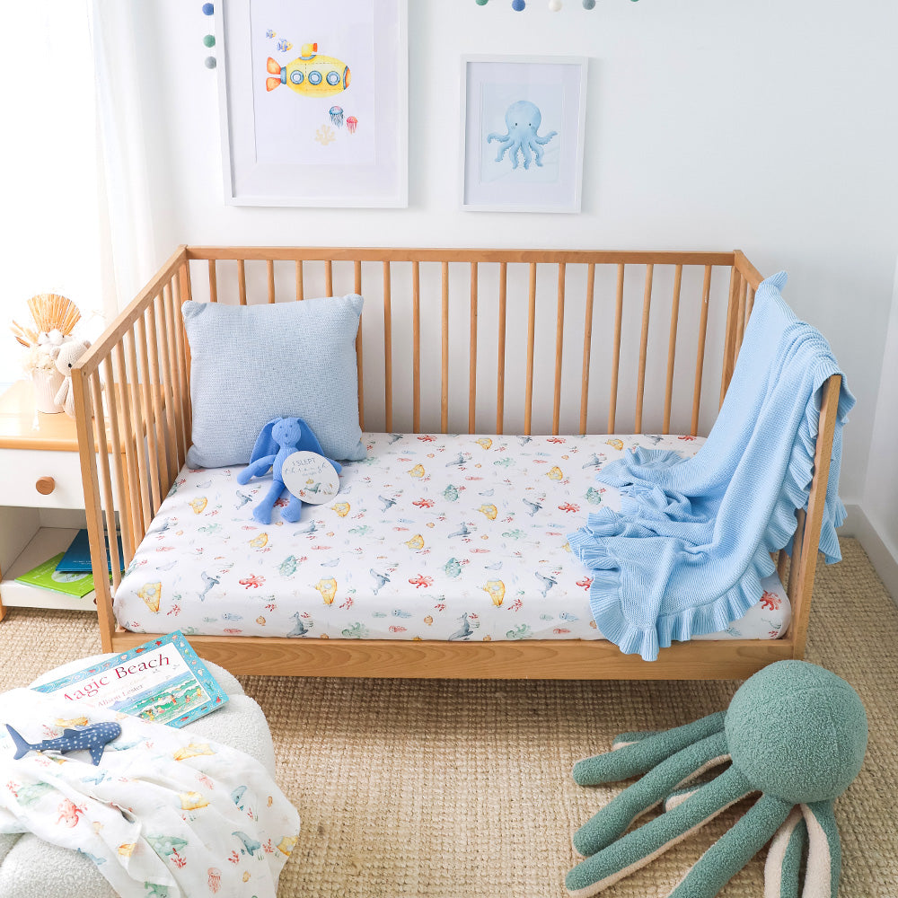Little Subs Organic Fitted Cot Sheet - View 3