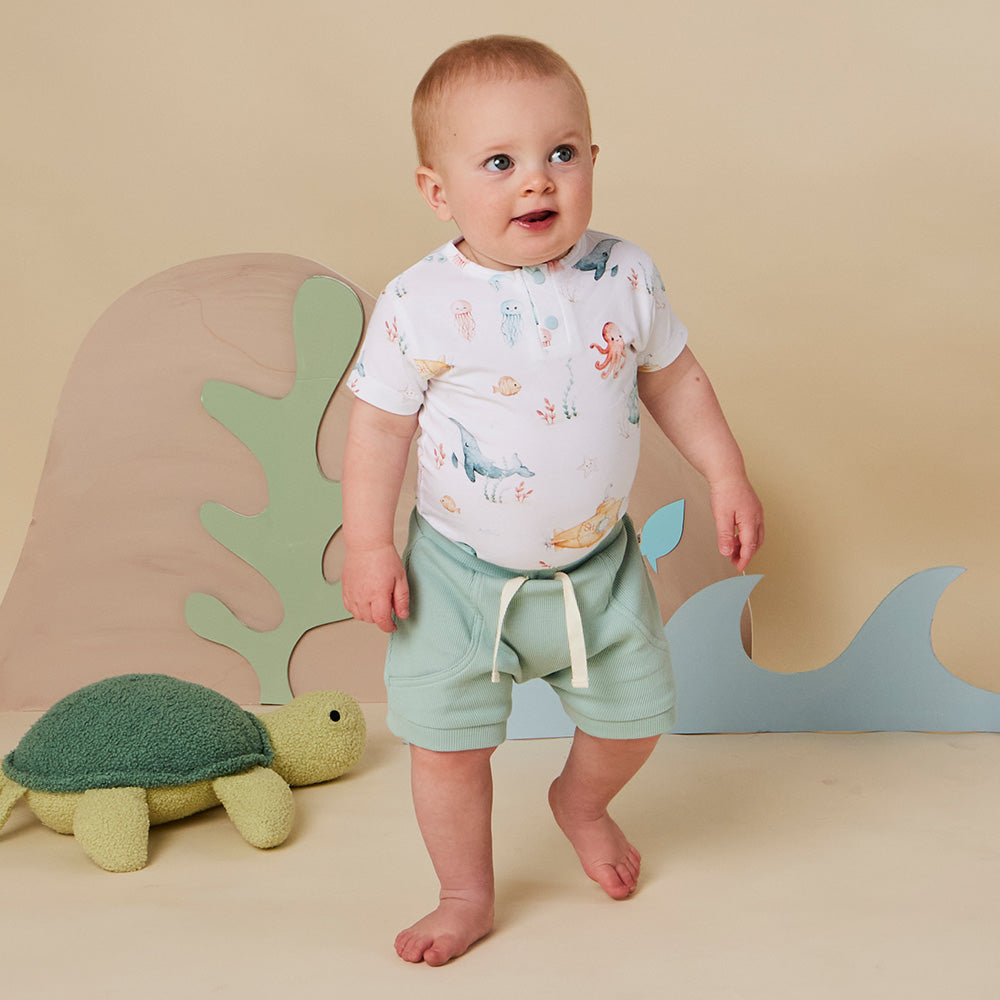 Little Subs Short Sleeve Organic Bodysuit - View 12