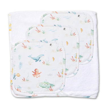 Little Subs Organic Baby Towel & Wash Cloth Set | Snuggle Hunny